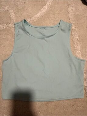 Women's Sleeveless Crop Tank Top - Light Aqua